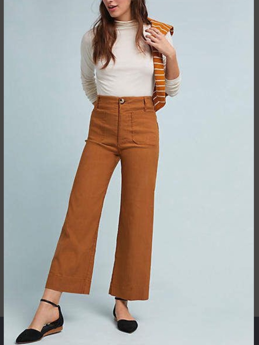 Maeve Anthropologie | The Colette Wide Leg Linen Pants | Rust Brown 29 High Rise